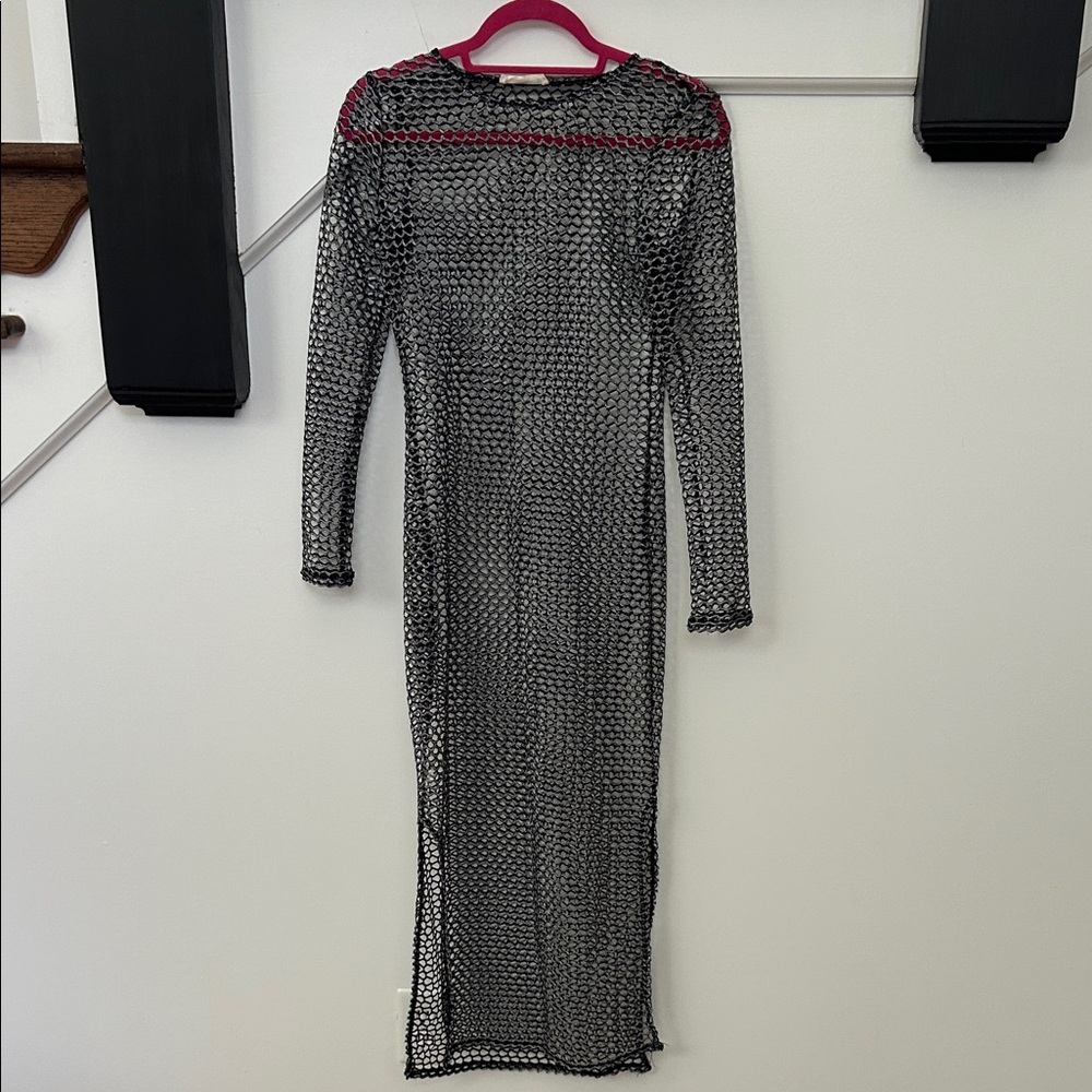 Black Mesh Goddess Cover Up Dress